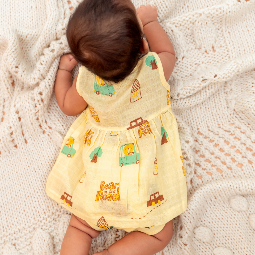 Juicy Fins - Muslin V neck Sleeveless Frock (Pack of 2)