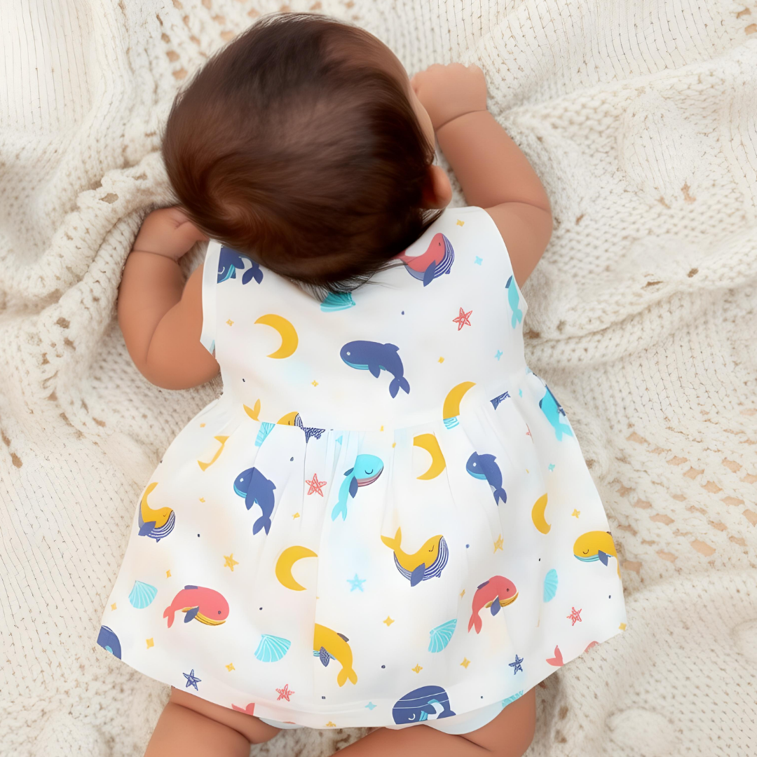 Juicy Fins - Muslin V neck Sleeveless Frock (Pack of 2)