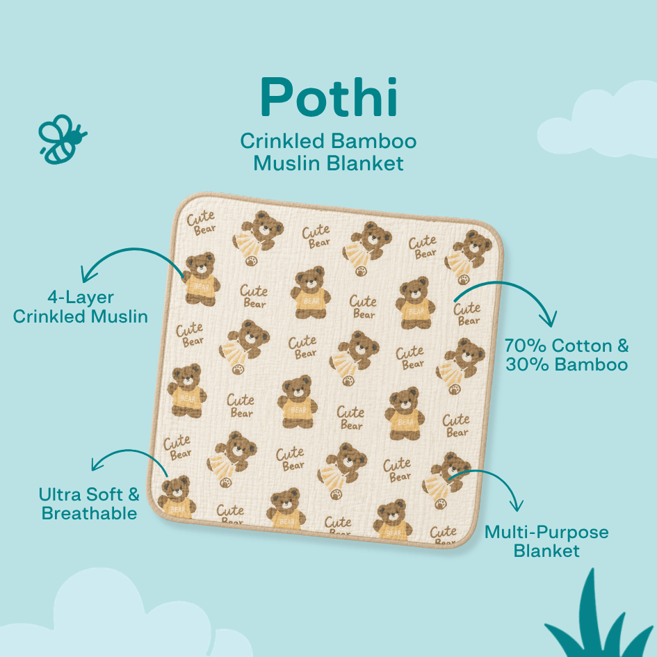 Happy Garden - Crinkled Muslin Bamboo Blanket