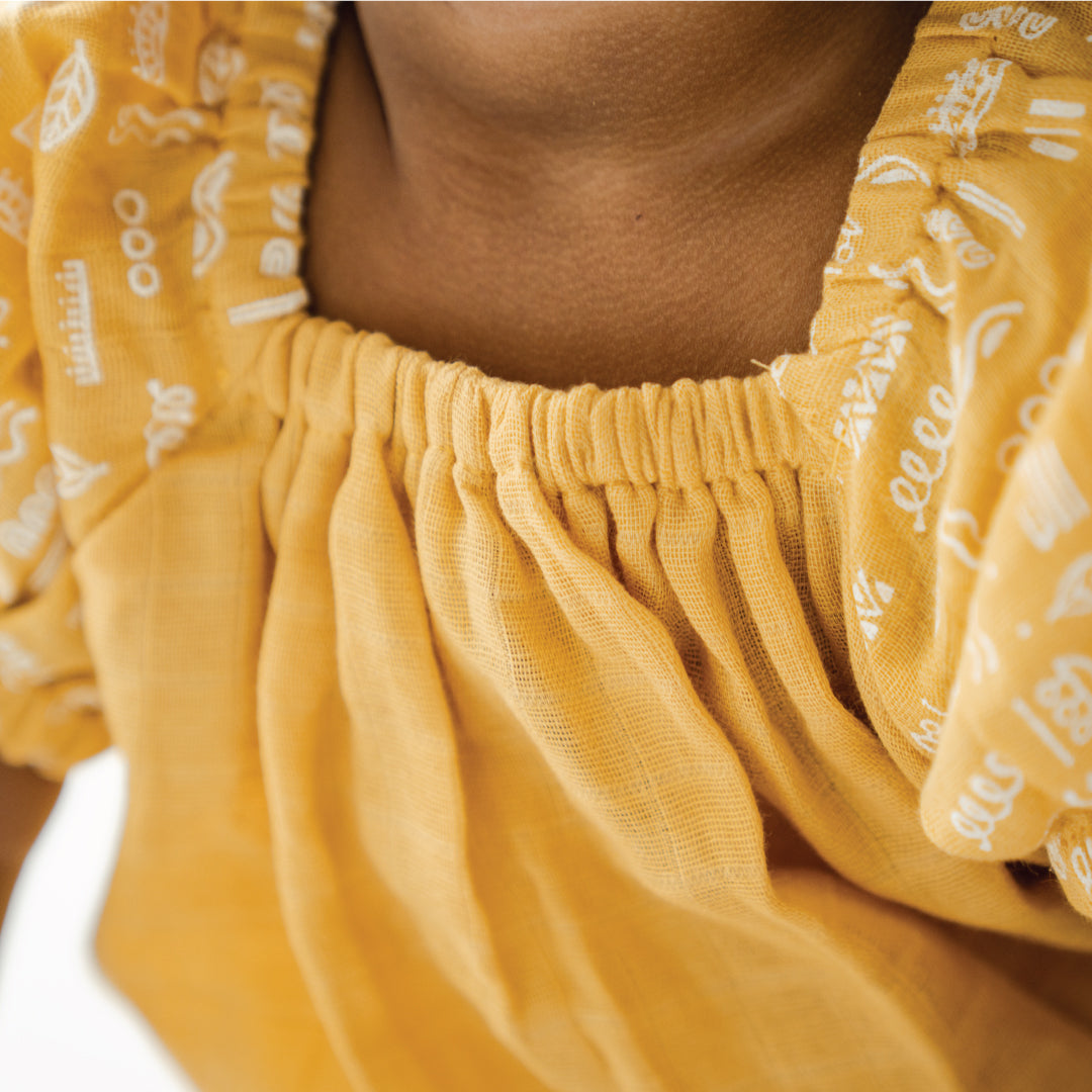 Puffed Co-ord sets for kids - Mustard