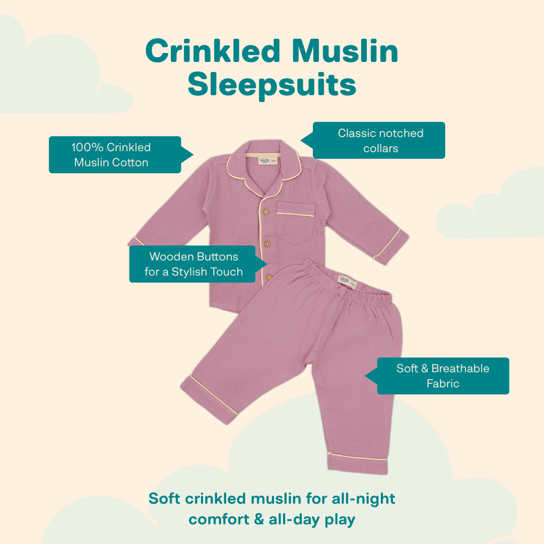 Sprout Hug - Crinkled Muslin Sleepsuit Pack of 2