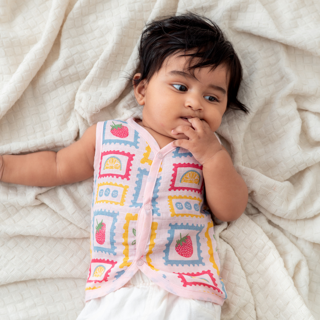 Muslin Dyed Button Jabla - Combo Pack