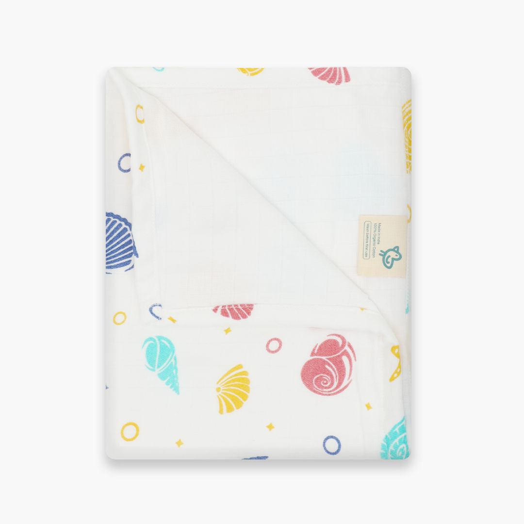 Sea Shell - Muslin 3 layer Blankets for babies
