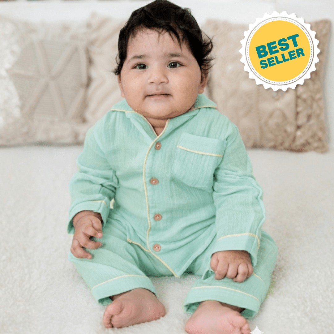 Little Sky - Crinkled Muslin Sleepsuit