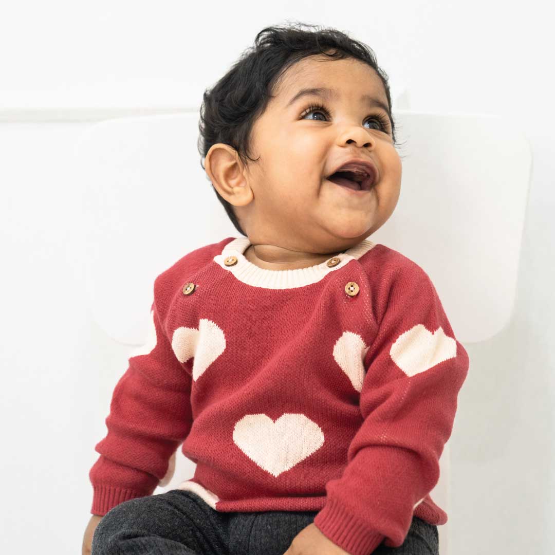Kids Heart Melt  Full Sleeve Sweater