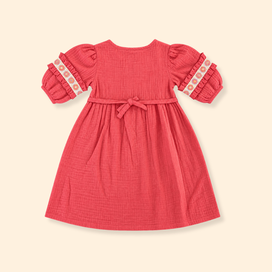 Olive Bloom - Crinkled Muslin Full Sleeve Frock