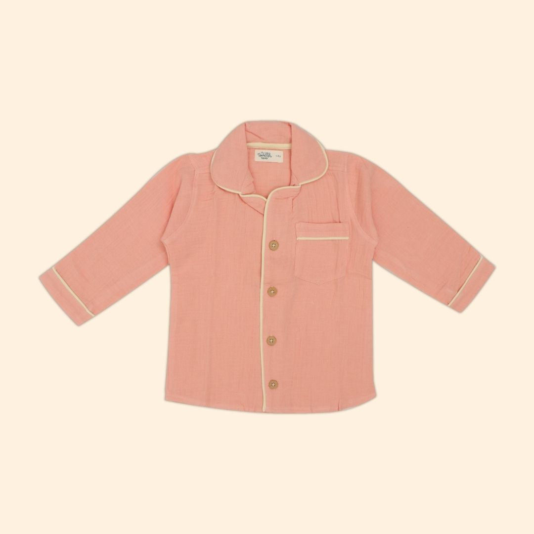 Peachy Hug - Crinkled Muslin Sleepsuit