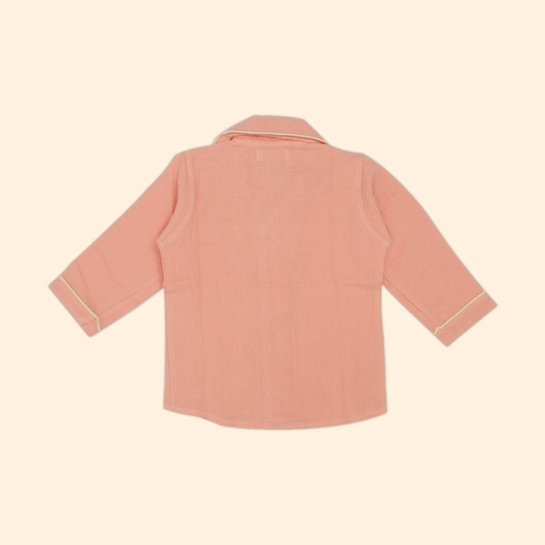 Peachy Hug - Crinkled Muslin Sleepsuit