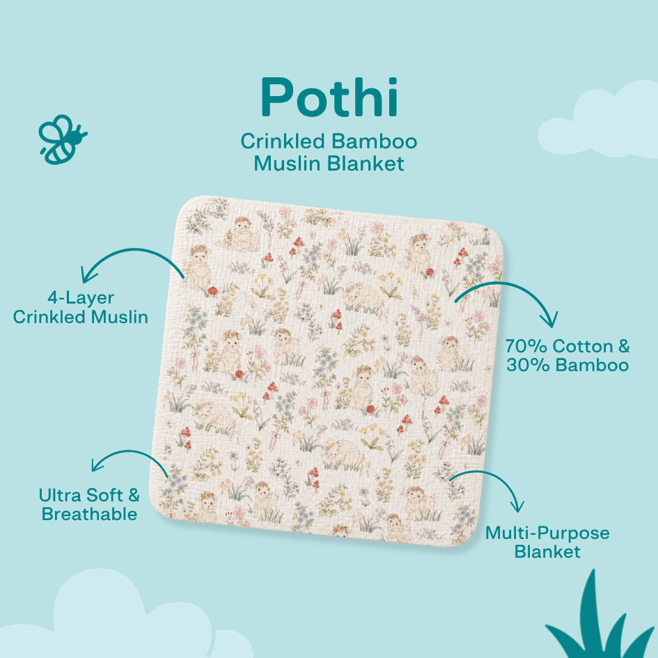 Happy Garden - Crinkled Muslin Bamboo Blanket