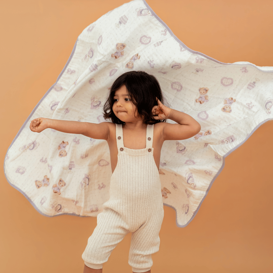 Happy Garden - Crinkled Muslin Bamboo Blanket