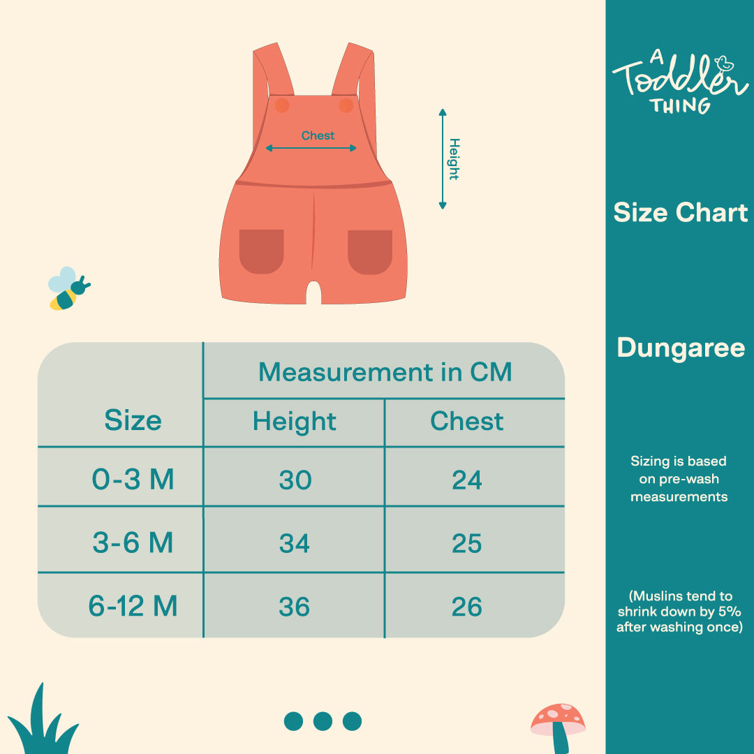 Muslin Frill Dungarees for Baby Girls