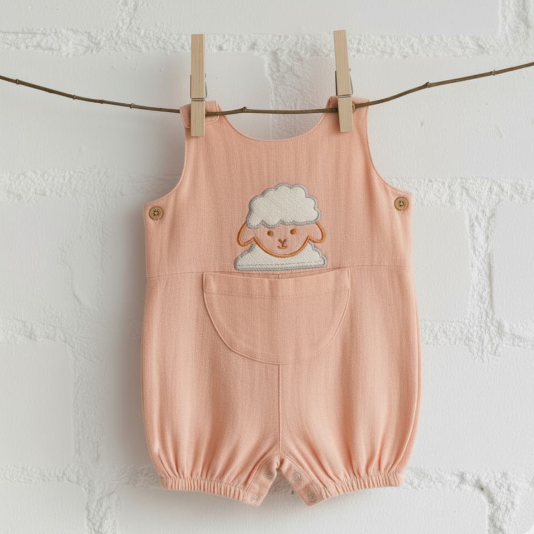 Peach Baa - Muslin Crinkled Romper
