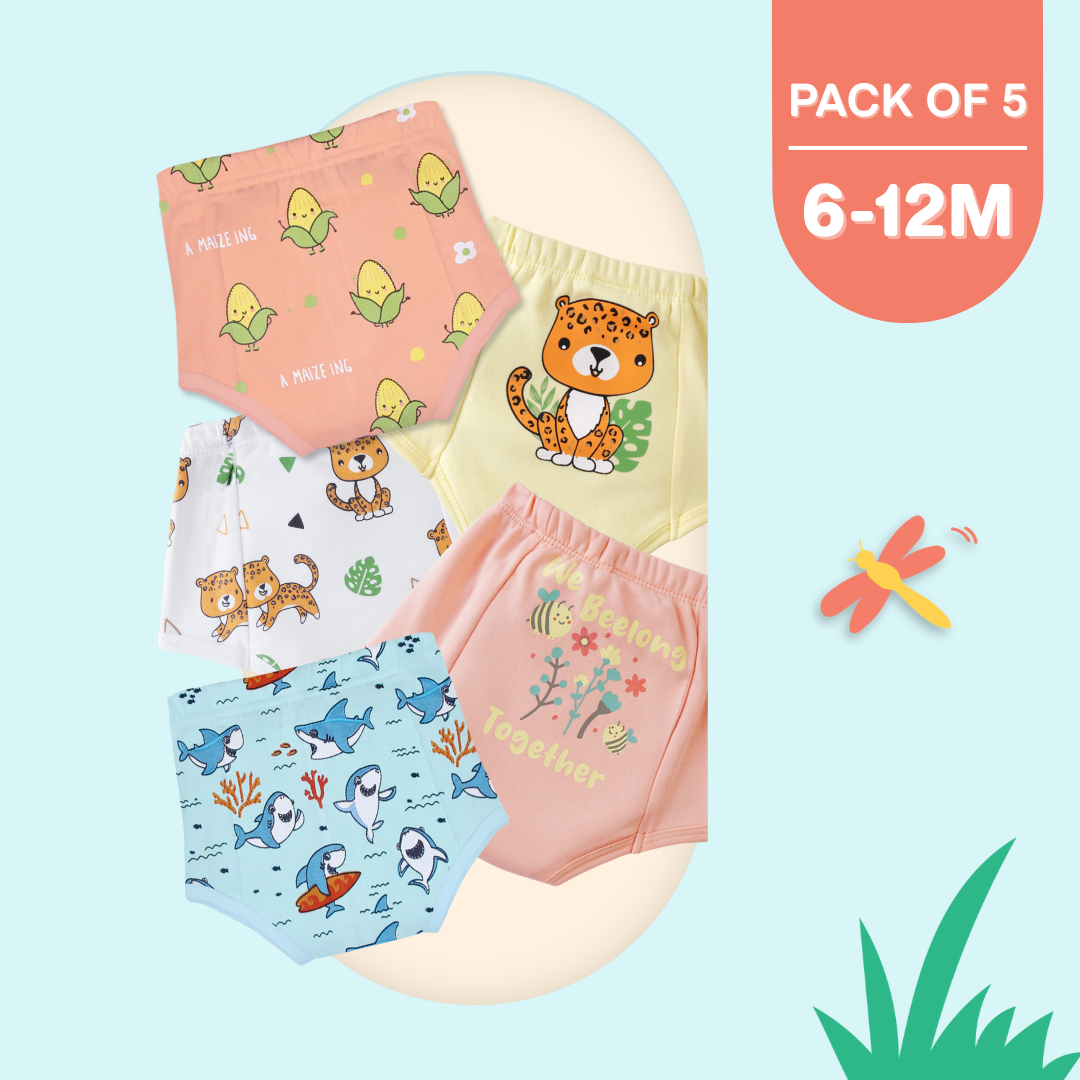 6-12 Months (Pack of 5) - Ultra Undies - Baby Padded Underwear