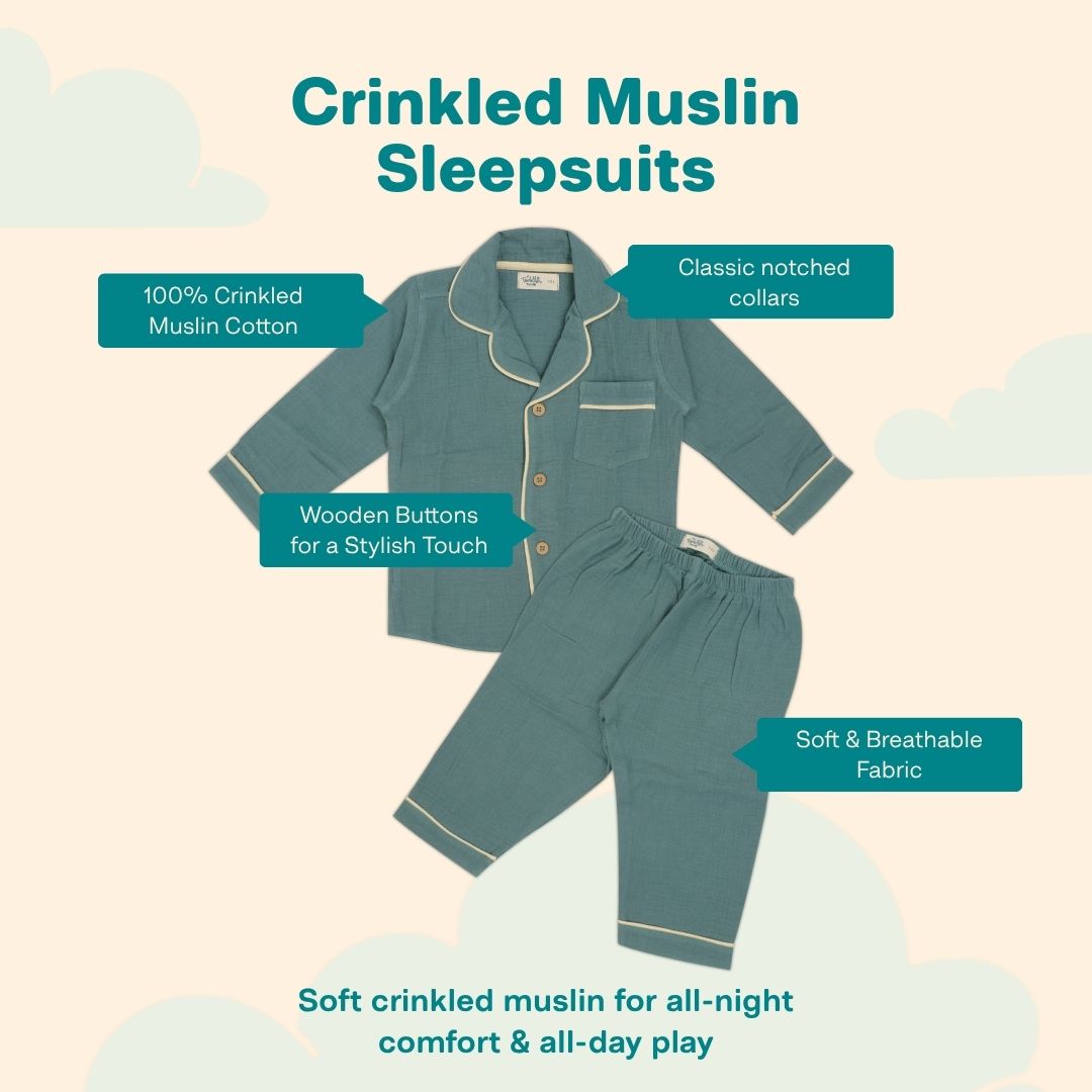 Peachy Hug - Crinkled Muslin Sleepsuit