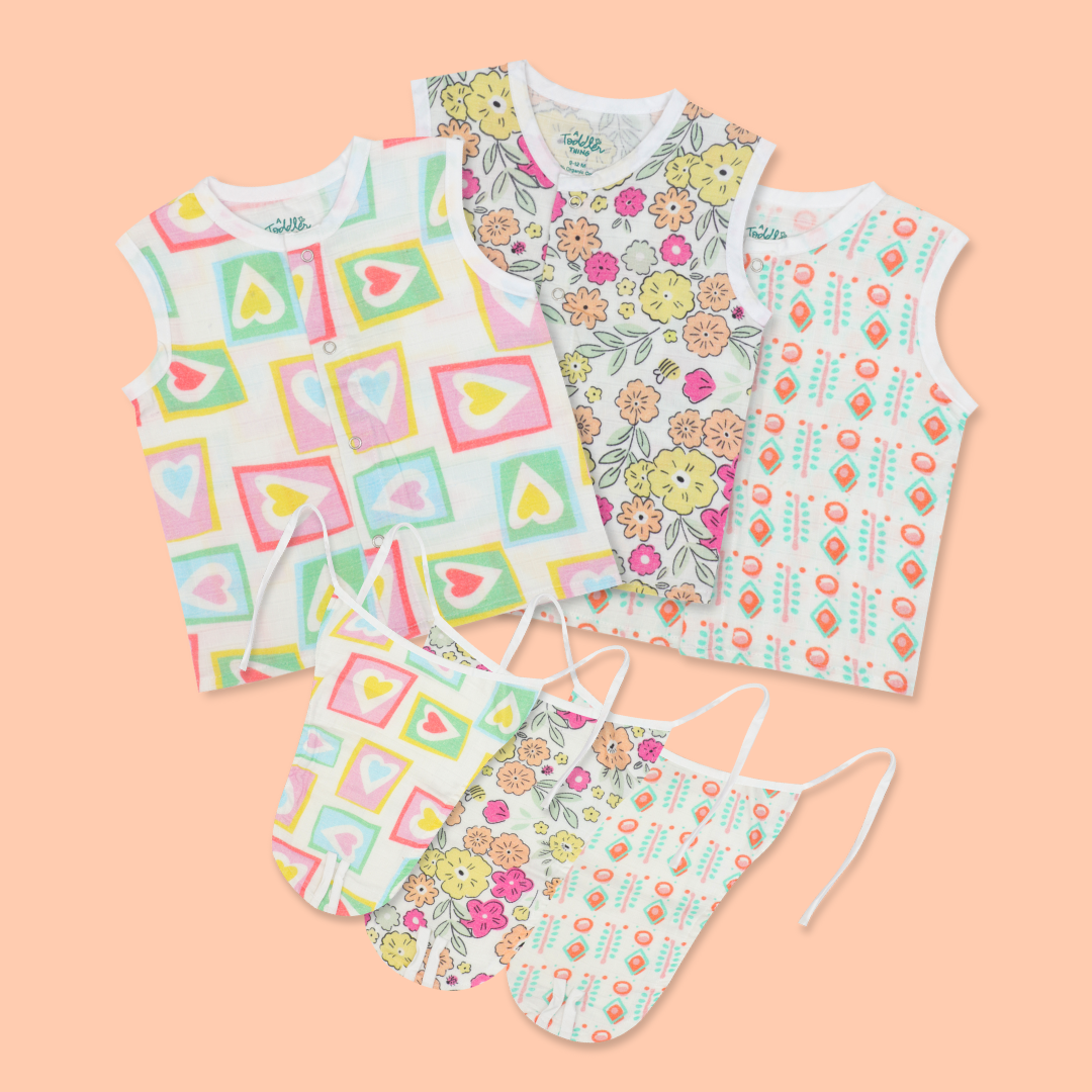 Hello Zoodle Shores - Muslin 32 Piece Baby Shower Kit