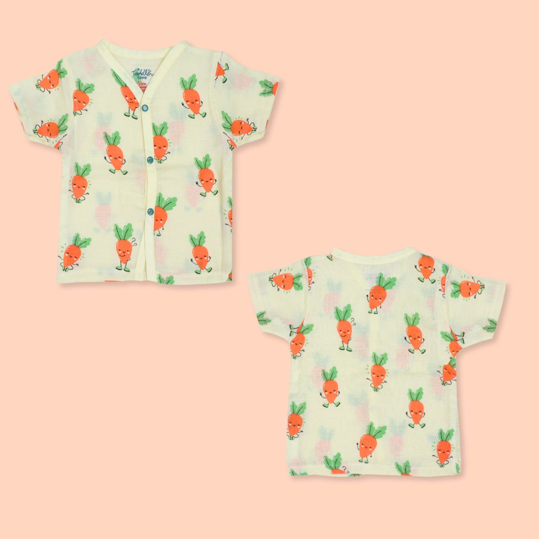 Carrot Spikes (Pack of 2) - Muslin Sleep Suit for babies and kids