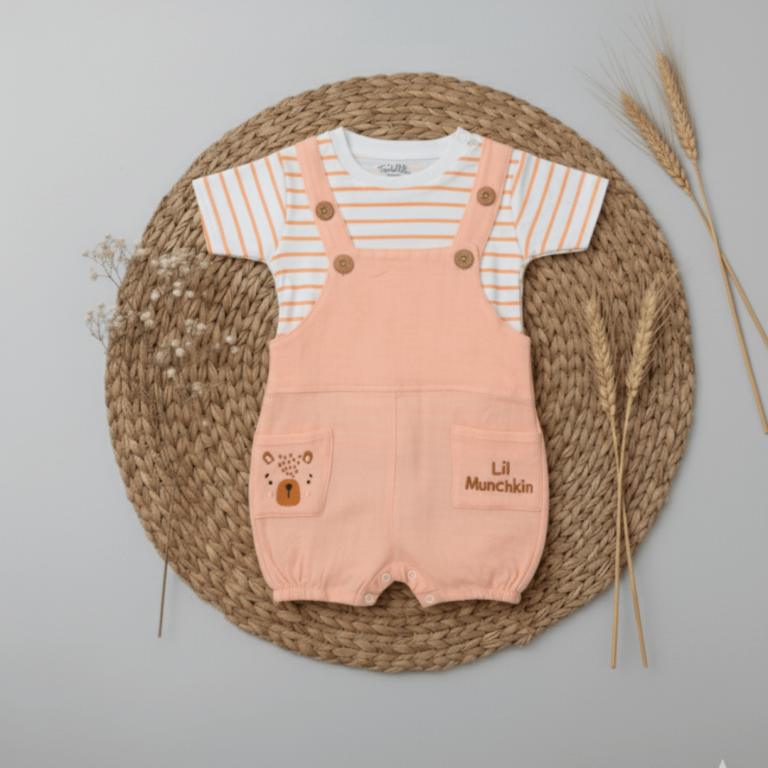 Sunnyraff - Crinkled Muslin Dungarees