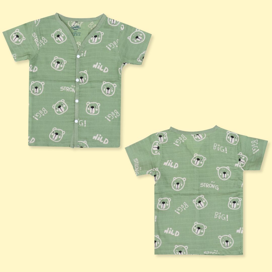 Alpha Bear (Pack of 2) - Muslin Sleep Suit for babies and kids