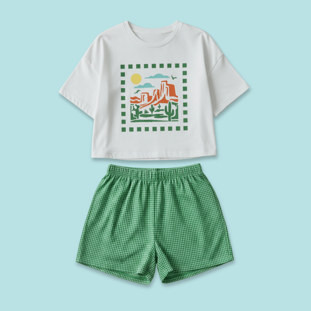 Beach Day - Seersucker T-Shirt & Shorts for Boys