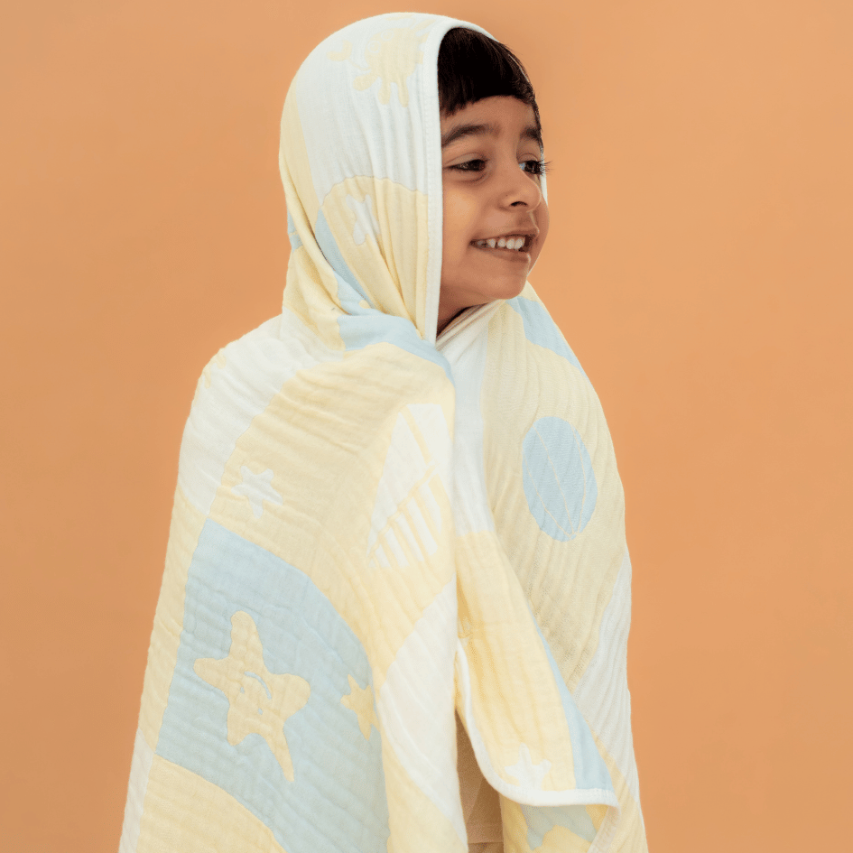 Happy Garden - Crinkled Muslin Bamboo Blanket