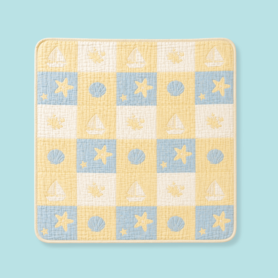Lemon Sky - Crinkled Muslin Bamboo Blanket