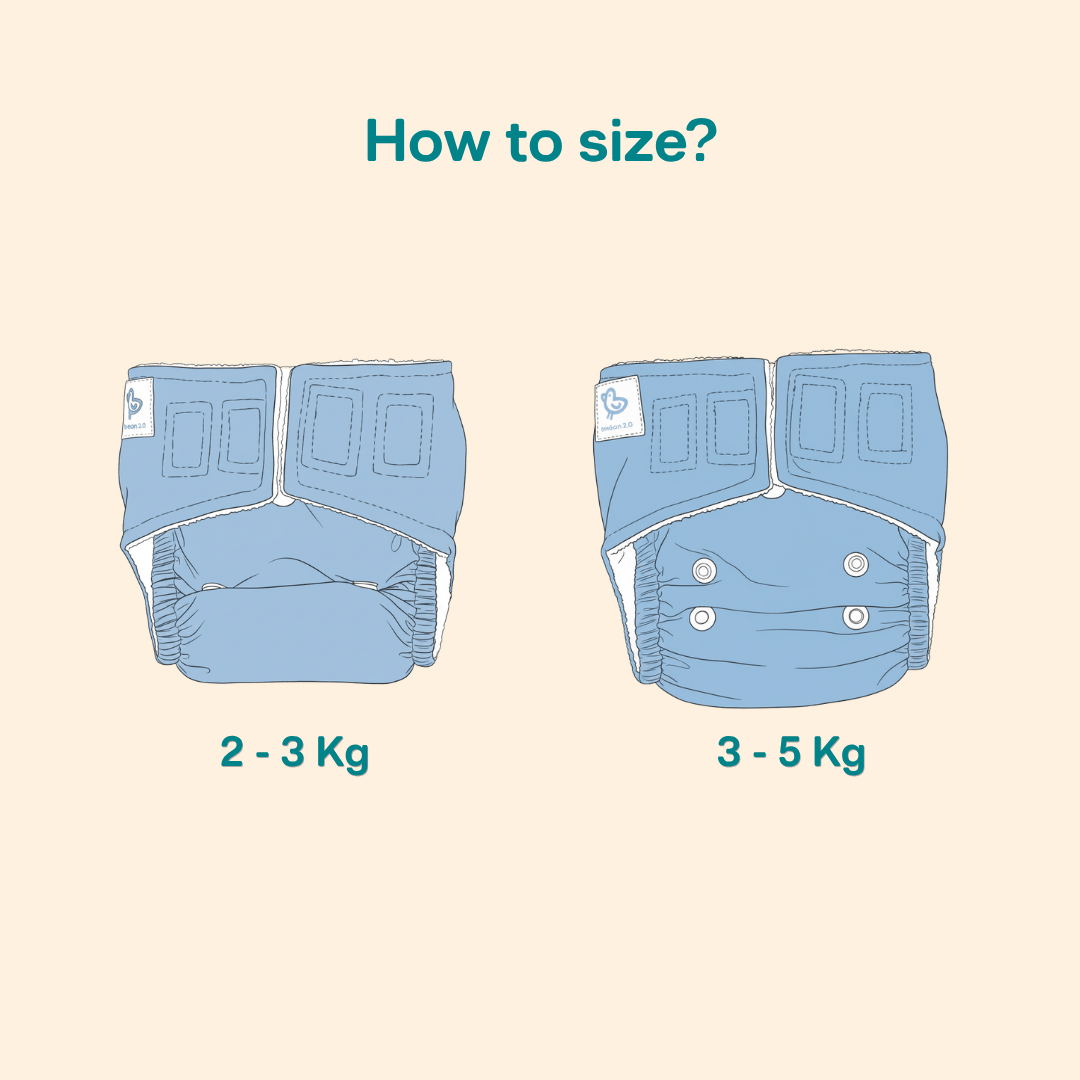 Aqua Blue - Newborn Diaper - Pack of 2