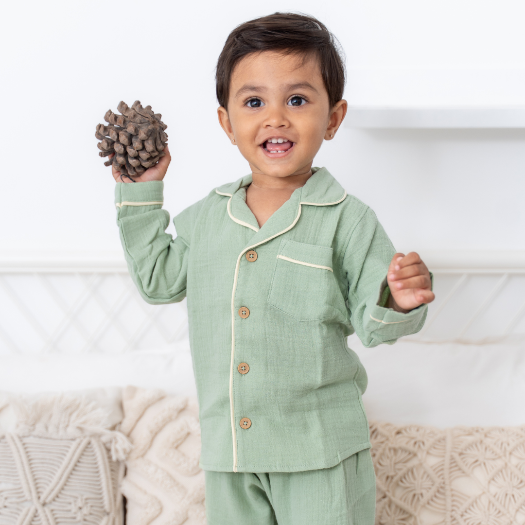 Peachy Hug - Crinkled Muslin Sleepsuit
