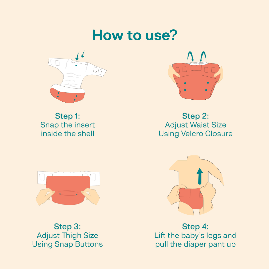 Aqua Blue - Newborn Diaper - Pack of 2