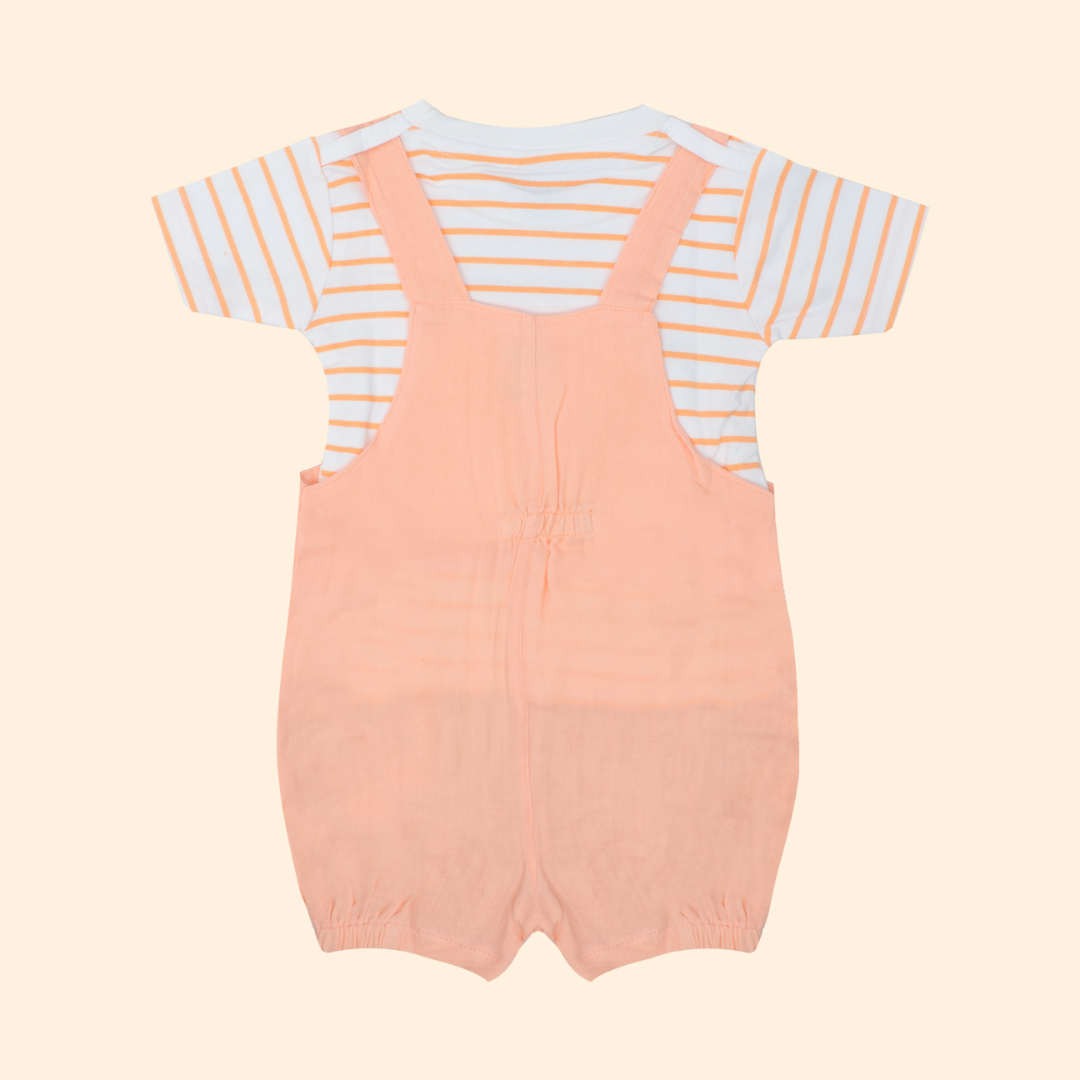 Teddyraff - Crinkled Muslin Dungarees Pack of 2