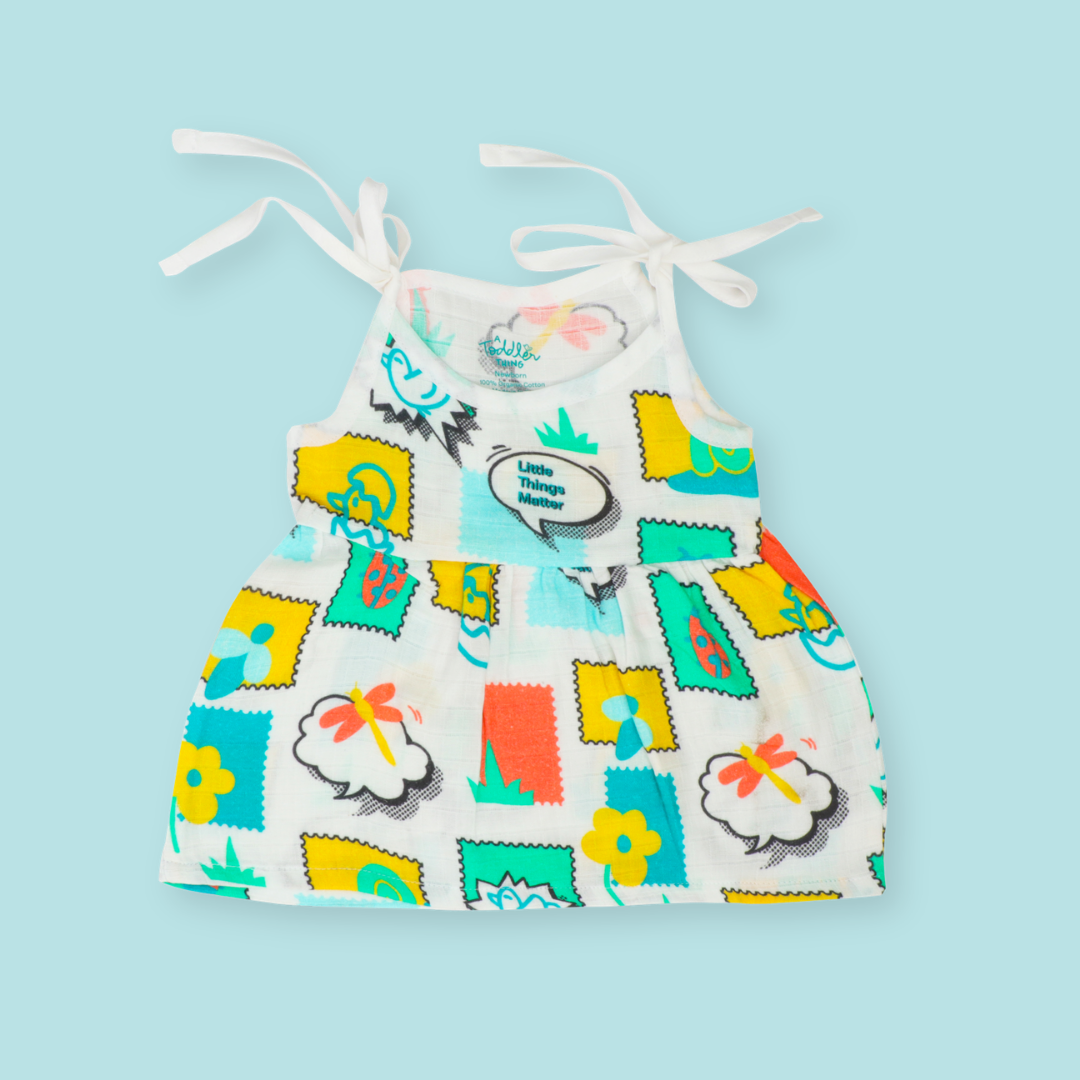 Rainbow Days - Muslin Knot Frock - Pack of 2
