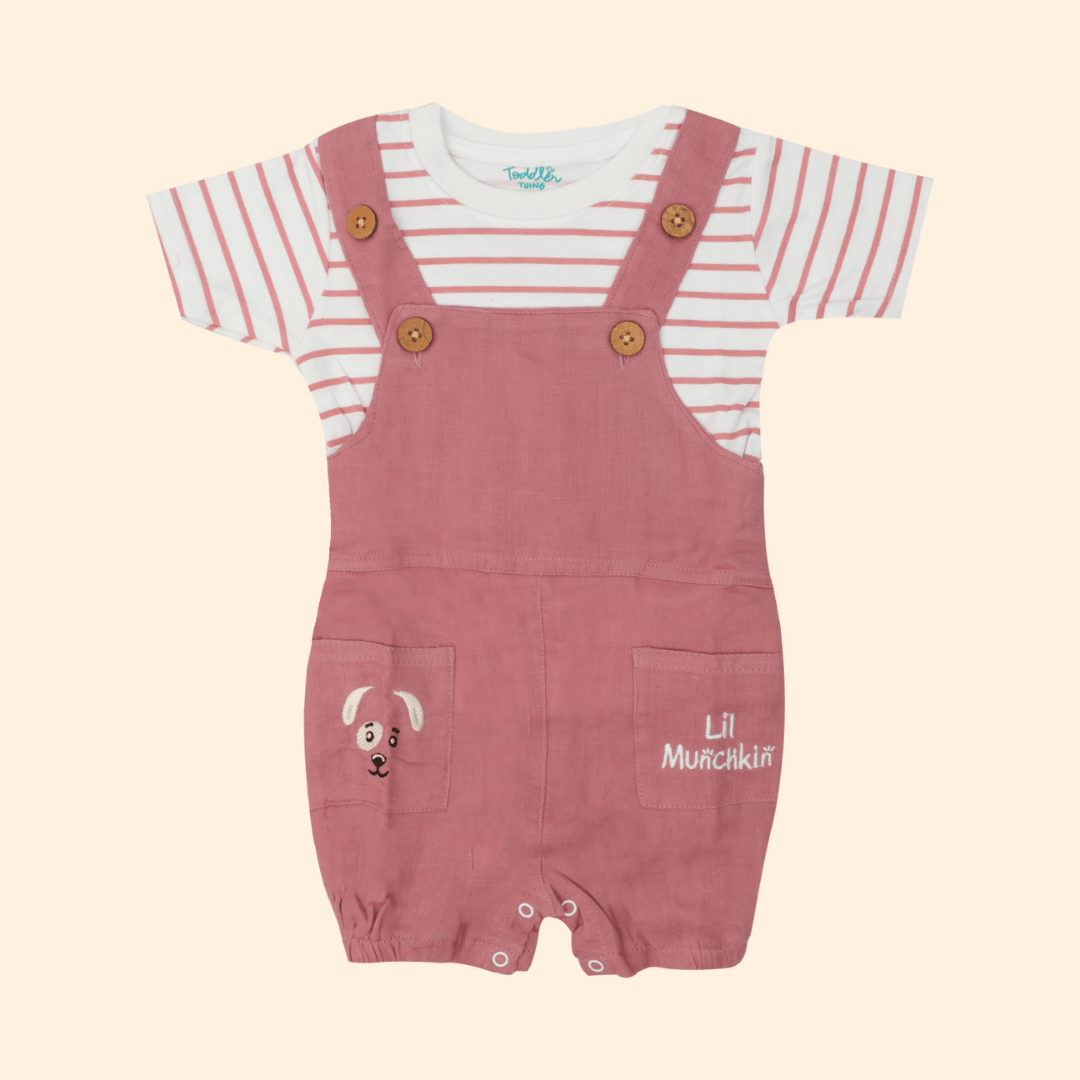 Monkie - Crinkled Muslin Dungarees