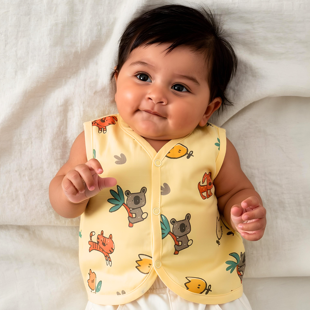 Muslin Dyed Button Jabla - Combo Pack