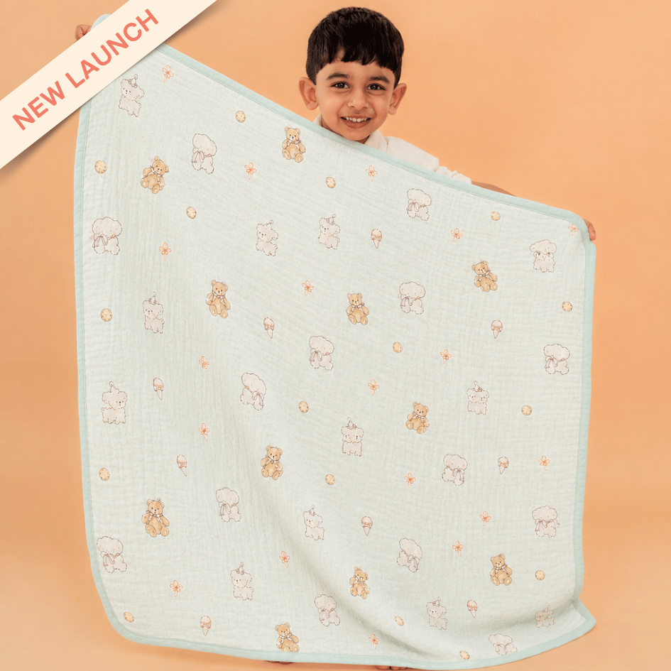 Happy Garden - Crinkled Muslin Bamboo Blanket