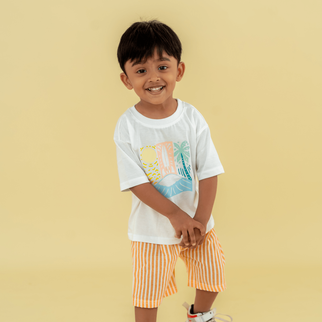 Beach Day - Seersucker T-Shirt & Shorts for Boys