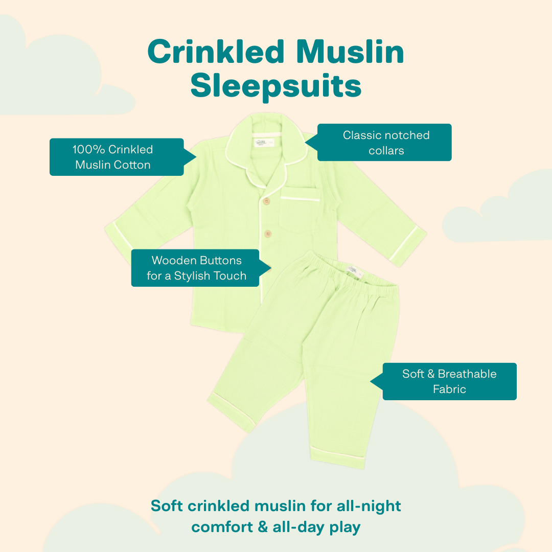 Peachy Hug - Crinkled Muslin Sleepsuit