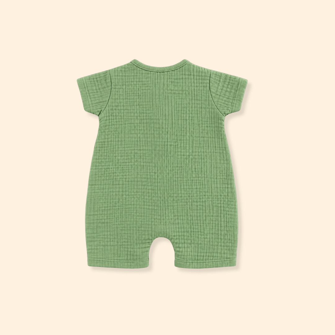 Vanilla Sand - Crinkled Muslin Half Sleeve Jumpsuit