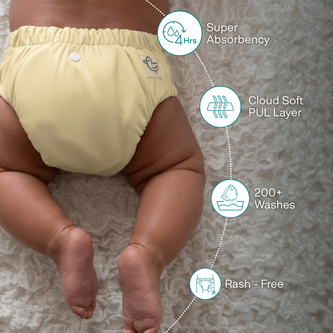 Aqua Blue - Newborn Diaper - Pack of 2