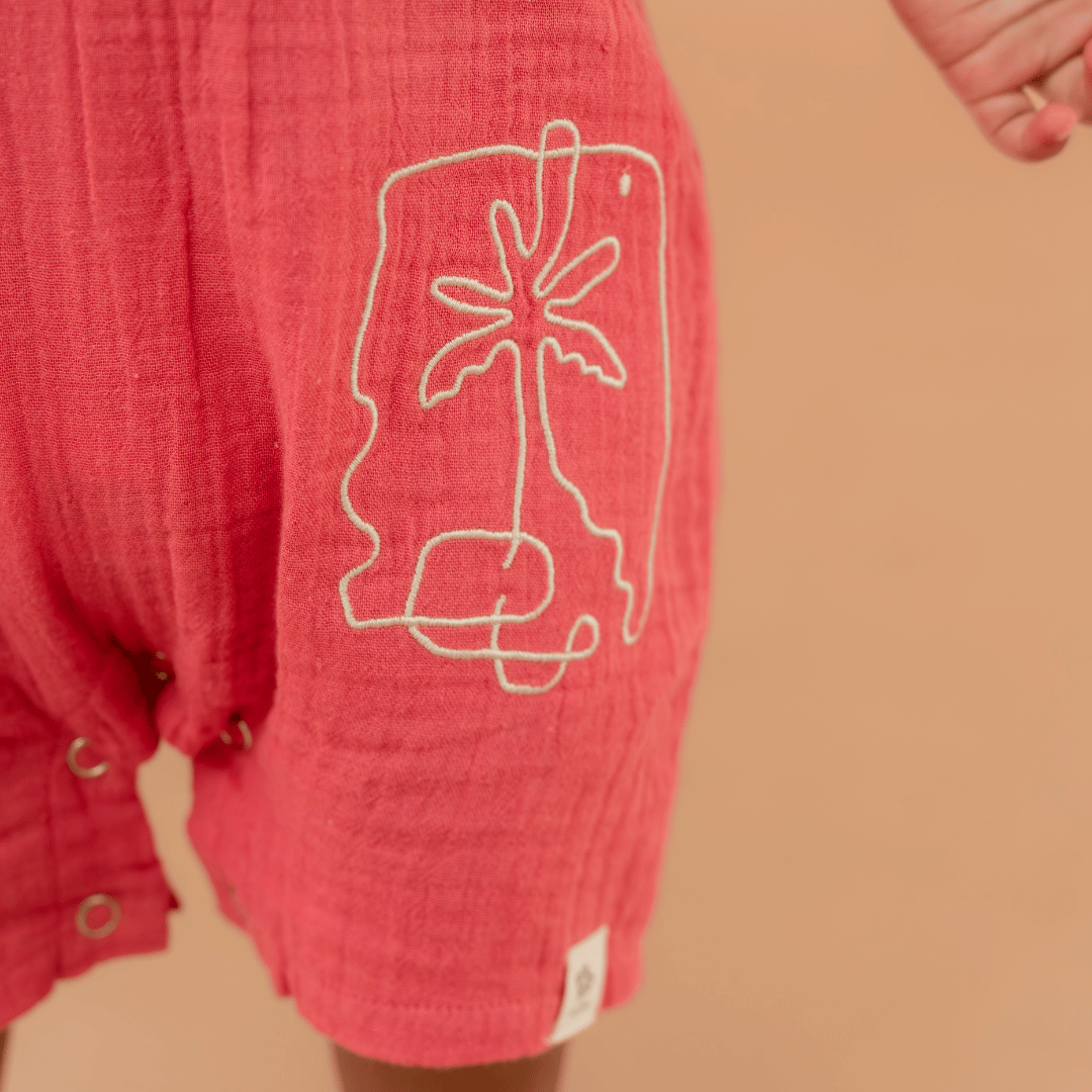 Vanilla Sand - Crinkled Muslin Half Sleeve Jumpsuit