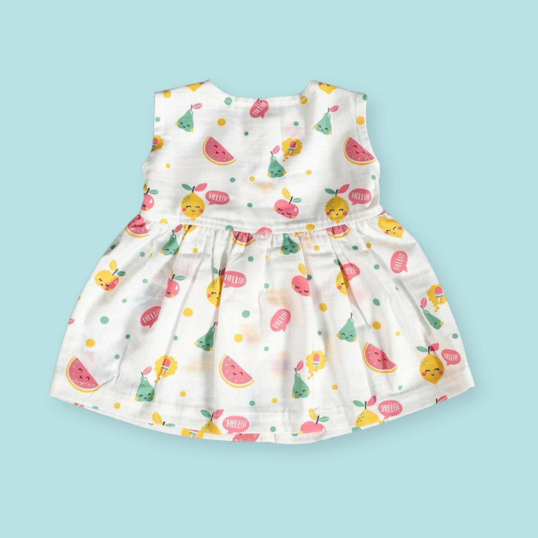 Juicy Fins - Muslin V neck Sleeveless Frock (Pack of 2)