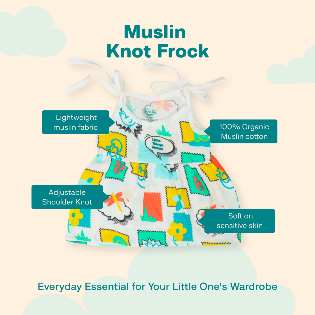 Rainbow Days - Muslin Knot Frock - Pack of 2