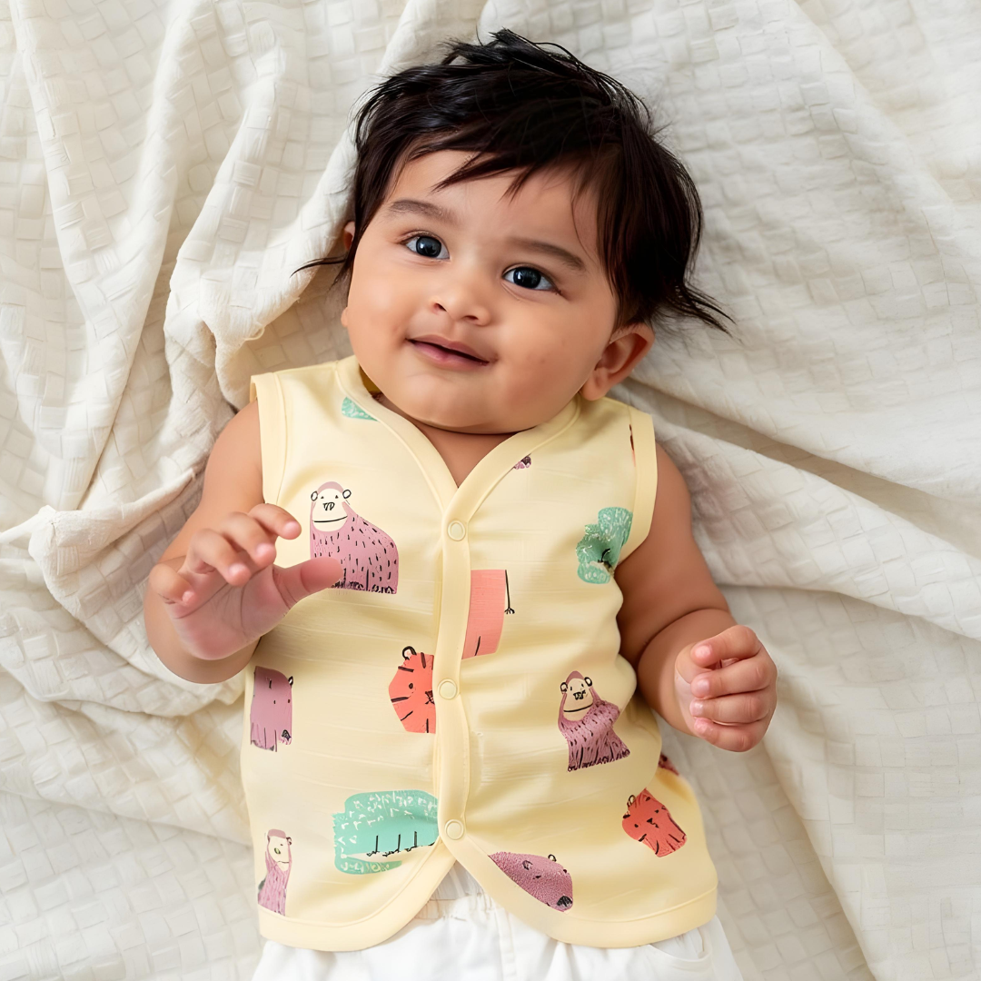 Muslin Dyed Button Jabla - Combo Pack