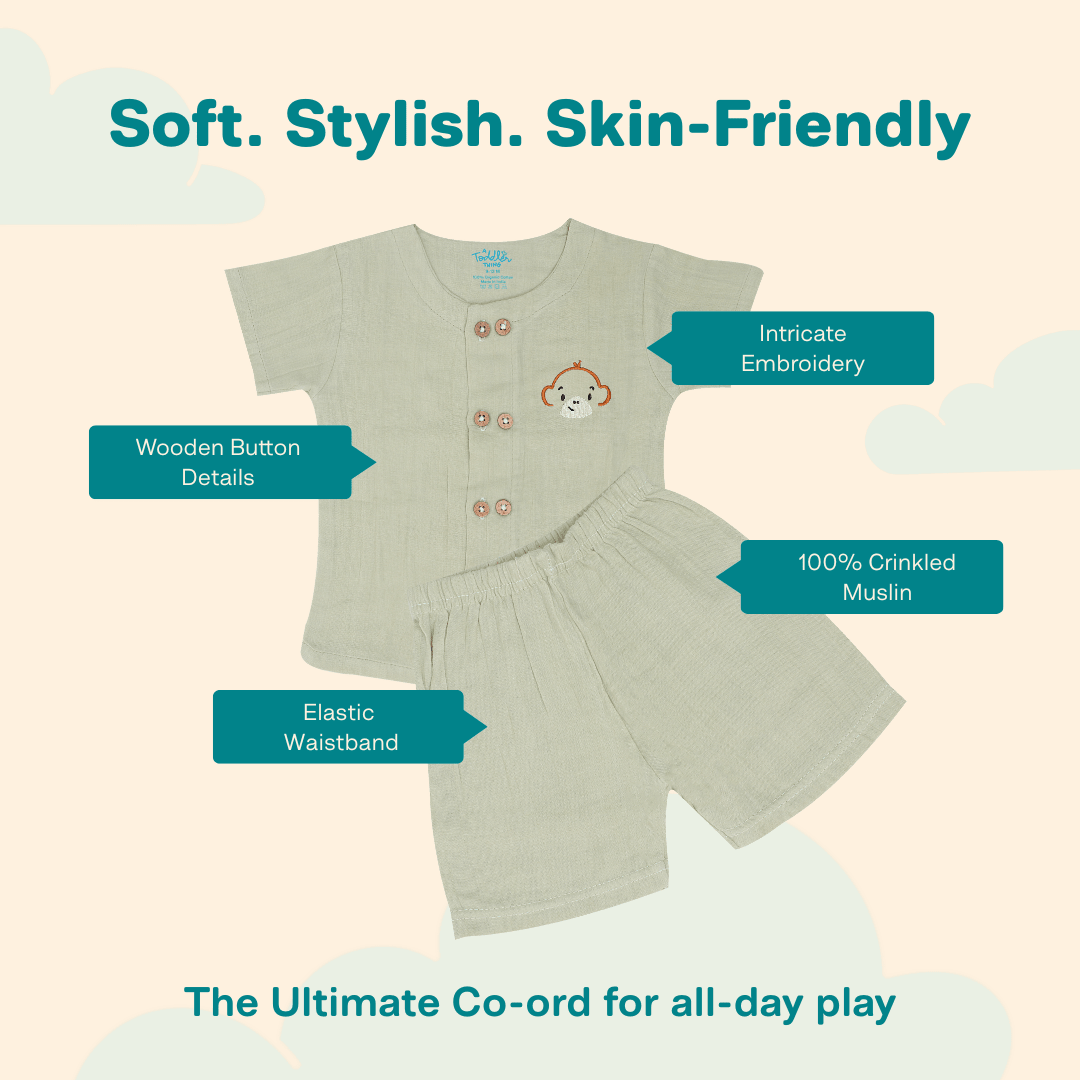 Lil Koala - Crinkled Muslin Co-ord Set