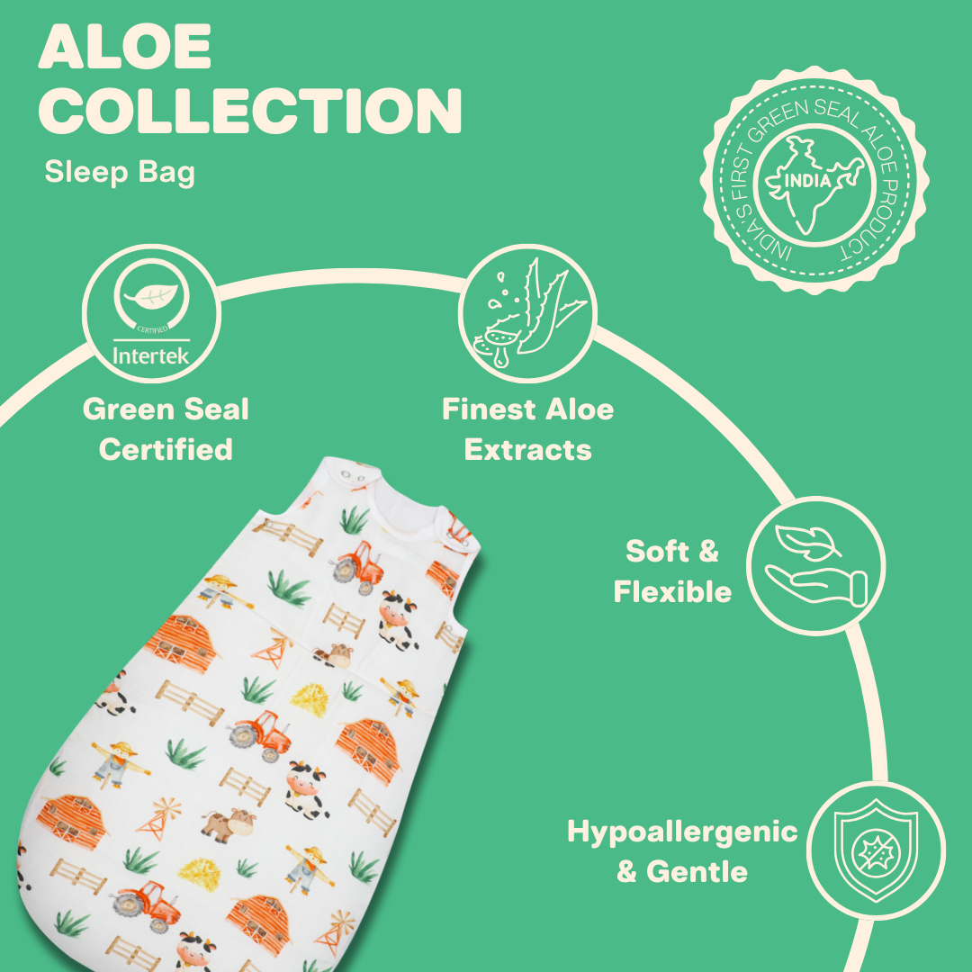 Farm Fest Organic Muslin Aloe Vera Sleep Bag for Baby