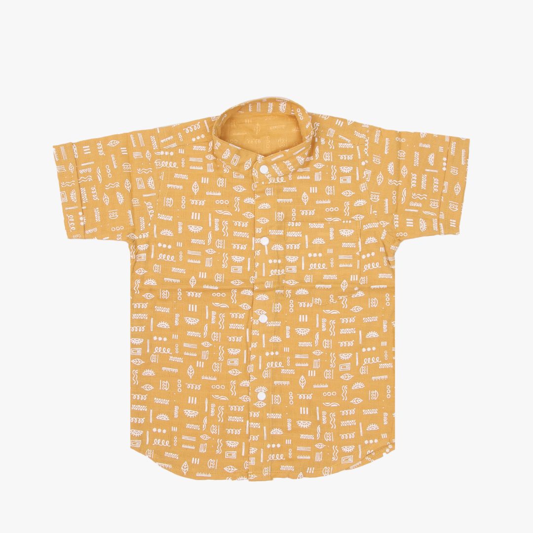 Collared Co-ord sets for kids -  Mustard