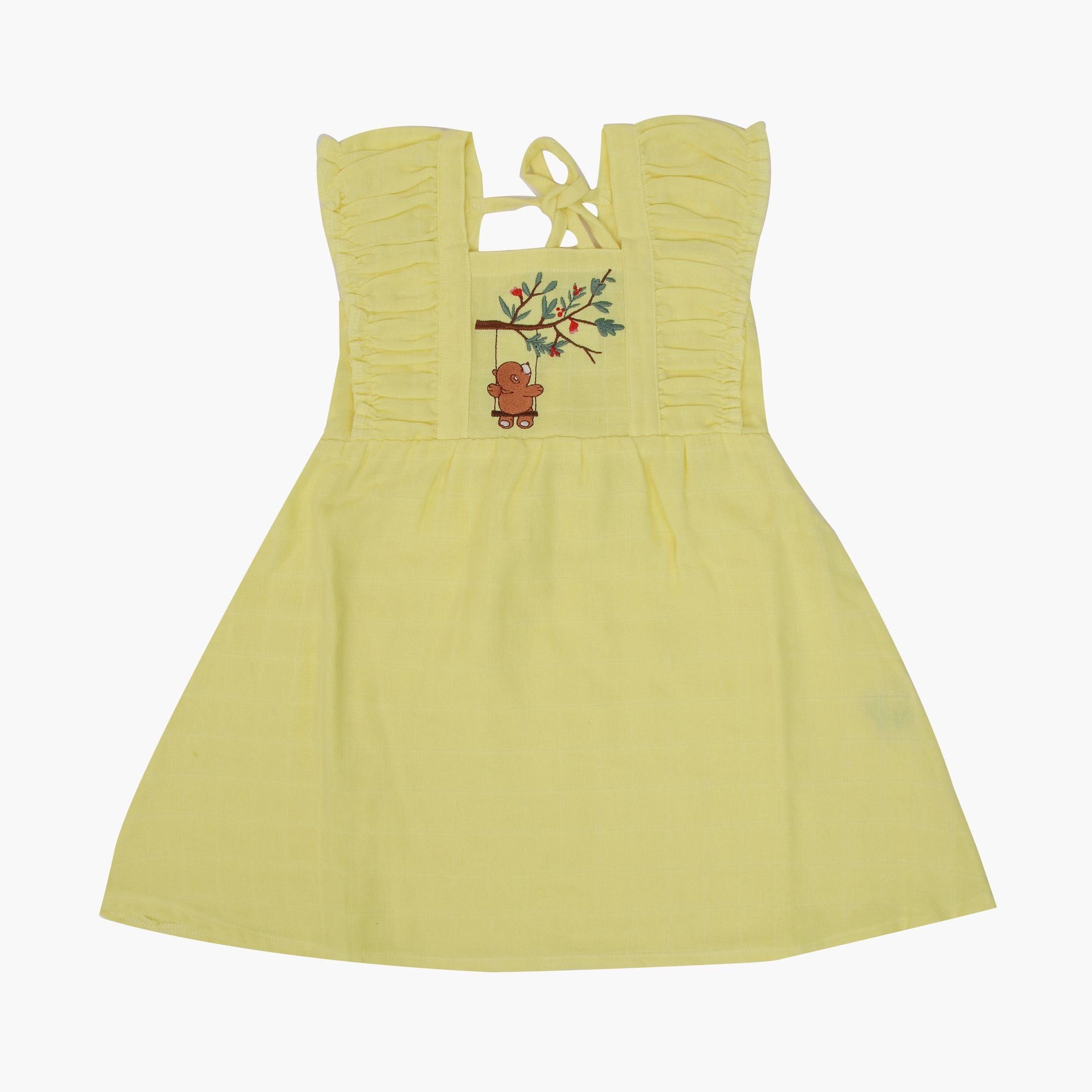 Swinging Bear - Muslin frock for girls