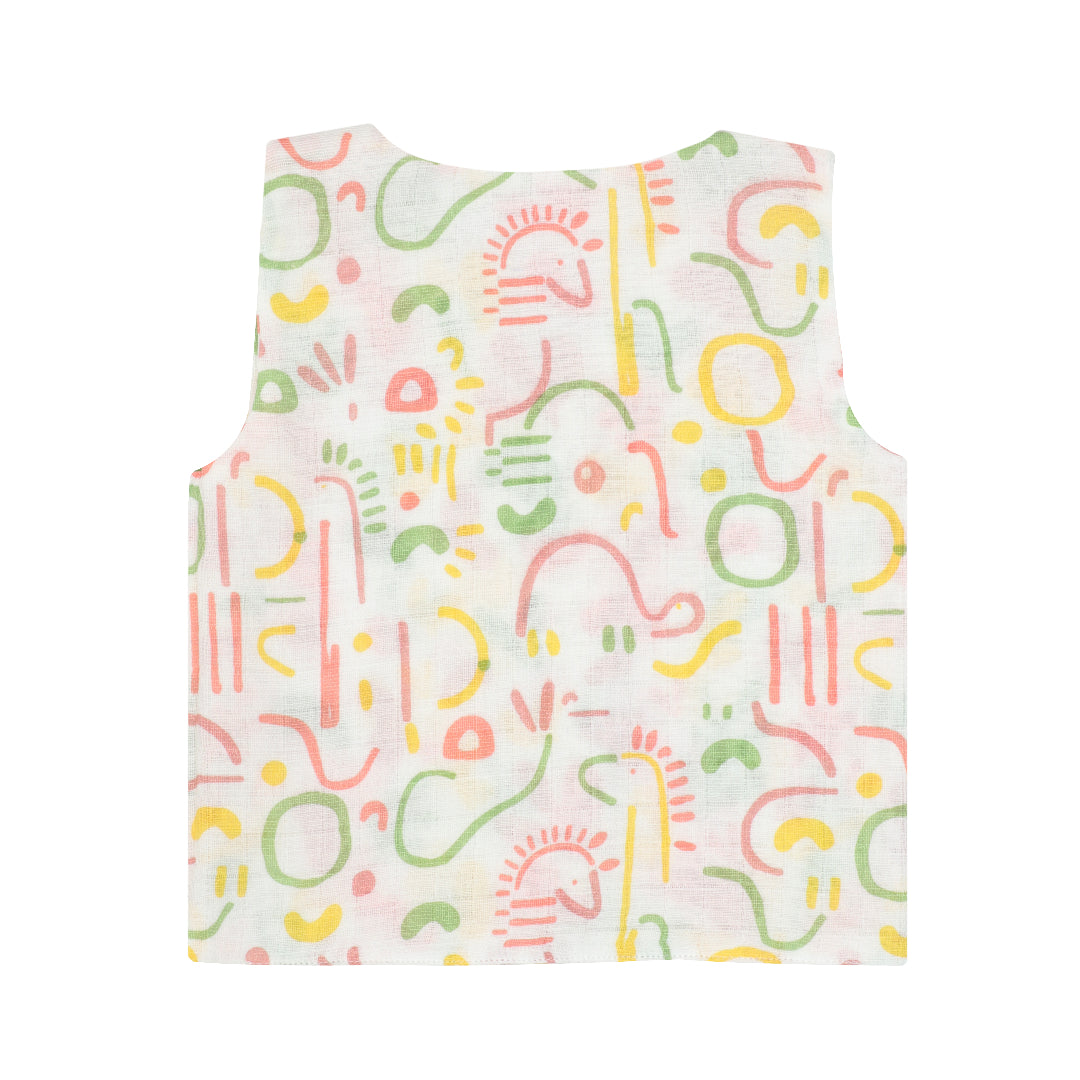 Rainbow Touch - Reversible Muslin Jabla (Pack of 1)