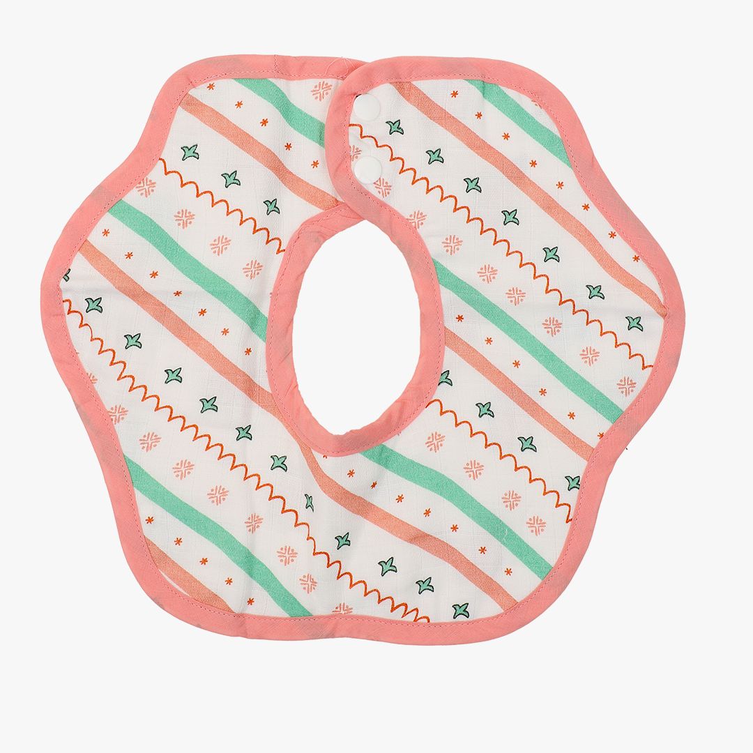 Newborn Woodlander Reversible Bib 0 To 12 Months (Organic Muslin Cotton)
