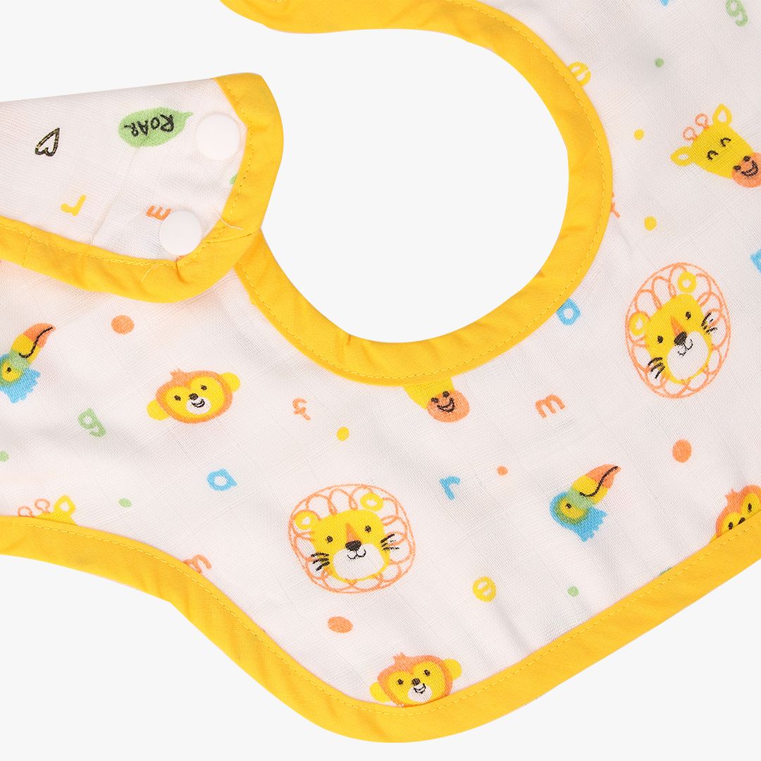 Jungle  - Reversible Bib 0 To 12 Months (Organic Muslin Cotton)