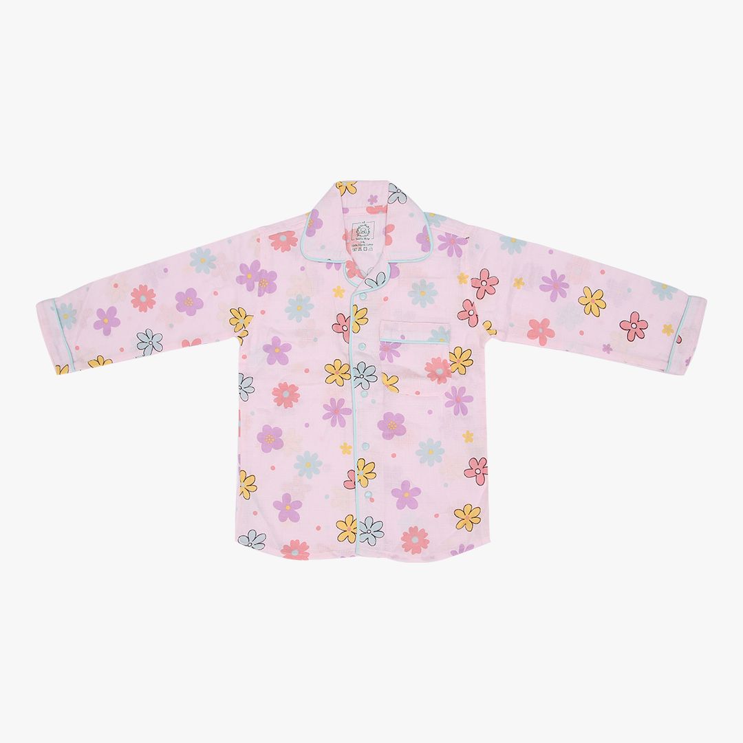 Flower Puff - Muslin Full Sleeve Sleep Suit for babies and kids (Unisex)