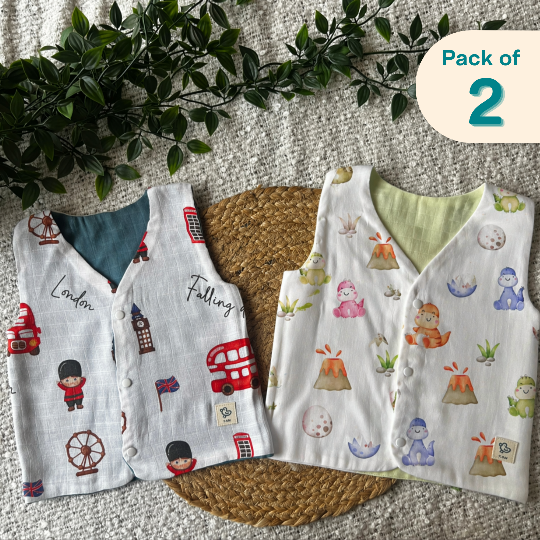 Bon Veggie - Reversible Muslin Jabla (Pack of 2)